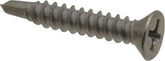 Value Collection - #8, Flat Head, Phillips Drive, 1" OAL, #2 Point, Self Drilling Screw - Grade 410 Stainless Steel - Americas Industrial Supply