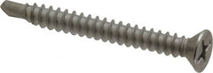 Value Collection - #8, Flat Head, Phillips Drive, 1-1/2" OAL, #2 Point, Self Drilling Screw - Grade 410 Stainless Steel - Americas Industrial Supply