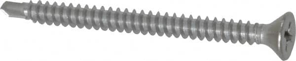 Value Collection - #8, Flat Head, Phillips Drive, 2" OAL, #2 Point, Self Drilling Screw - Grade 410 Stainless Steel - Americas Industrial Supply