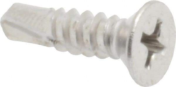 Value Collection - #10, Flat Head, Phillips Drive, 3/4" OAL, #3 Point, Self Drilling Screw - Grade 410 Stainless Steel - Americas Industrial Supply