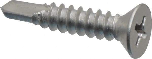 Value Collection - #10, Flat Head, Phillips Drive, 1" OAL, #3 Point, Self Drilling Screw - Grade 410 Stainless Steel - Americas Industrial Supply