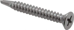 Value Collection - #10, Flat Head, Phillips Drive, 1-1/2" OAL, #3 Point, Self Drilling Screw - Grade 410 Stainless Steel - Americas Industrial Supply