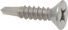 Value Collection - #12, Flat Head, Phillips Drive, 1" OAL, #3 Point, Self Drilling Screw - Grade 410 Stainless Steel - Americas Industrial Supply