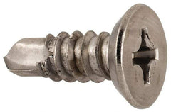 Value Collection - #14, Flat Head, Phillips Drive, 3/4" OAL, #3 Point, Self Drilling Screw - Grade 410 Stainless Steel - Americas Industrial Supply