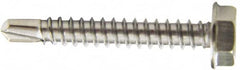 Value Collection - #6, Hex Washer Head, Hex Drive, 5/8" Length Under Head, #2 Point, Self Drilling Screw - Grade 410 Stainless Steel - Americas Industrial Supply