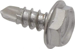 Value Collection - #6, Hex Washer Head, Hex Drive, 3/8" Length Under Head, #2 Point, Self Drilling Screw - Grade 410 Stainless Steel - Americas Industrial Supply