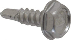 Value Collection - #6, Hex Washer Head, Hex Drive, 1/2" Length Under Head, #2 Point, Self Drilling Screw - Grade 410 Stainless Steel - Americas Industrial Supply