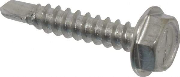 Value Collection - #6, Hex Washer Head, Hex Drive, 3/4" Length Under Head, #2 Point, Self Drilling Screw - Grade 410 Stainless Steel - Americas Industrial Supply