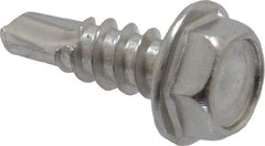 Value Collection - #8, Hex Washer Head, Hex Drive, 1/2" Length Under Head, #2 Point, Self Drilling Screw - Grade 410 Stainless Steel - Americas Industrial Supply
