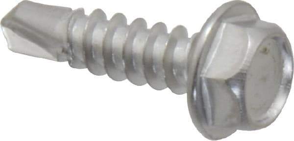 Value Collection - #8, Hex Washer Head, Hex Drive, 5/8" Length Under Head, #2 Point, Self Drilling Screw - Grade 410 Stainless Steel - Americas Industrial Supply