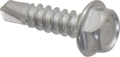 Value Collection - #8, Hex Washer Head, Hex Drive, 5/8" Length Under Head, #2 Point, Self Drilling Screw - Grade 410 Stainless Steel - Americas Industrial Supply