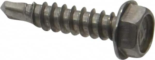 Value Collection - #8, Hex Washer Head, Hex Drive, 3/4" Length Under Head, #2 Point, Self Drilling Screw - Grade 410 Stainless Steel - Americas Industrial Supply