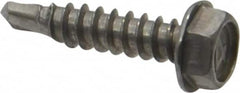Value Collection - #8, Hex Washer Head, Hex Drive, 3/4" Length Under Head, #2 Point, Self Drilling Screw - Grade 410 Stainless Steel - Americas Industrial Supply