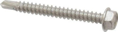 Value Collection - #8, Hex Washer Head, Hex Drive, 1-1/2" Length Under Head, #2 Point, Self Drilling Screw - Grade 410 Stainless Steel - Americas Industrial Supply