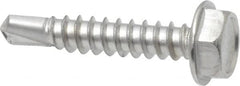 Value Collection - #10, Hex Washer Head, Hex Drive, 1" Length Under Head, #3 Point, Self Drilling Screw - Grade 410 Stainless Steel - Americas Industrial Supply