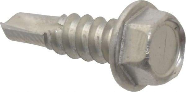 Value Collection - #12, Hex Washer Head, Hex Drive, 3/4" Length Under Head, #3 Point, Self Drilling Screw - Grade 410 Stainless Steel - Americas Industrial Supply