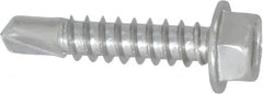 Value Collection - #12, Hex Washer Head, Hex Drive, 1" Length Under Head, #3 Point, Self Drilling Screw - Grade 410 Stainless Steel - Americas Industrial Supply