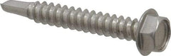 Value Collection - #12, Hex Washer Head, Hex Drive, 1-1/2" Length Under Head, #3 Point, Self Drilling Screw - Grade 410 Stainless Steel - Americas Industrial Supply