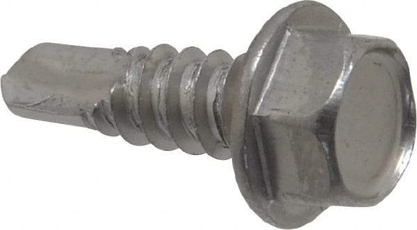 Value Collection - #14, Hex Washer Head, Hex Drive, 3/4" Length Under Head, #3 Point, Self Drilling Screw - Grade 410 Stainless Steel - Americas Industrial Supply