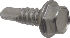 Value Collection - #14, Hex Washer Head, Hex Drive, 3/4" Length Under Head, #3 Point, Self Drilling Screw - Grade 410 Stainless Steel - Americas Industrial Supply