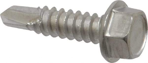 Value Collection - #14, Hex Washer Head, Hex Drive, 1" Length Under Head, #3 Point, Self Drilling Screw - Grade 410 Stainless Steel - Americas Industrial Supply