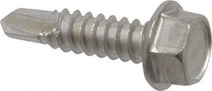 Value Collection - #14, Hex Washer Head, Hex Drive, 1" Length Under Head, #3 Point, Self Drilling Screw - Grade 410 Stainless Steel - Americas Industrial Supply