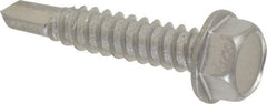 Value Collection - #14, Hex Washer Head, Hex Drive, 1-1/4" Length Under Head, #3 Point, Self Drilling Screw - Grade 410 Stainless Steel - Americas Industrial Supply