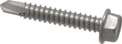 Value Collection - #14, Hex Washer Head, Hex Drive, 1-1/2" Length Under Head, #3 Point, Self Drilling Screw - Grade 410 Stainless Steel - Americas Industrial Supply
