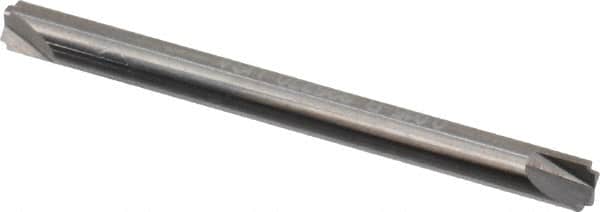 Hertel - 0.015" Radius, 1/8" Mill Diam, 2 Flute Solid Carbide Corner Rounding End Mill - Double End, Uncoated, 1-1/2" OAL, 1/8" Shank Diam - Americas Industrial Supply