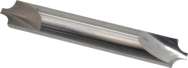 Hertel - 0.14" Radius, 3/8" Mill Diam, 2 Flute Solid Carbide Corner Rounding End Mill - Double End, Uncoated, 2-1/2" OAL, 3/8" Shank Diam - Americas Industrial Supply
