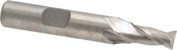 Hertel - 7mm, 9/16" LOC, 3/8" Shank Diam, 2-3/8" OAL, 2 Flute, Cobalt Square End Mill - Single End, Uncoated, Spiral Flute, Centercutting, Right Hand Cut, Right Hand Flute - Americas Industrial Supply