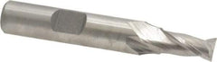 Hertel - 7mm, 9/16" LOC, 3/8" Shank Diam, 2-3/8" OAL, 2 Flute, Cobalt Square End Mill - Single End, Uncoated, Spiral Flute, Centercutting, Right Hand Cut, Right Hand Flute - Americas Industrial Supply