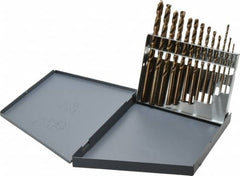 Hertel - 1/16 to 1/4", 135° Point, Gold Finish, Cobalt Jobber Length Drill Bit Set - Americas Industrial Supply