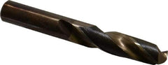 Hertel - 33/64" 135° Spiral Flute Cobalt Screw Machine Drill Bit - Bright Finish, Right Hand Cut, 2-3/8" Flute Length, 3-7/8" OAL, Split Point, Straight Shank - Americas Industrial Supply