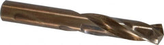 Hertel - 9/16" 135° Spiral Flute Cobalt Screw Machine Drill Bit - Bright Finish, Right Hand Cut, 2-1/2" Flute Length, 4" OAL, Split Point, Straight Shank - Americas Industrial Supply