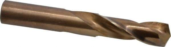 Hertel - 21/32" 135° Spiral Flute Cobalt Screw Machine Drill Bit - Bright Finish, Right Hand Cut, 2-7/8" Flute Length, 4-1/2" OAL, Split Point, Straight Shank - Americas Industrial Supply