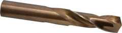 Hertel - 21/32" 135° Spiral Flute Cobalt Screw Machine Drill Bit - Bright Finish, Right Hand Cut, 2-7/8" Flute Length, 4-1/2" OAL, Split Point, Straight Shank - Americas Industrial Supply