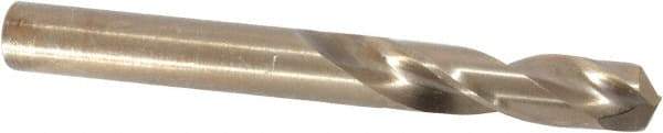 Hertel - 0.323" 135° Spiral Flute Cobalt Screw Machine Drill Bit - Bright Finish, Right Hand Cut, 1-11/16" Flute Length, 2-15/16" OAL, Split Point, Straight Shank - Americas Industrial Supply