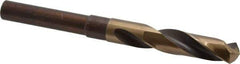 Hertel - 19/32" Drill, 118° Point, Cobalt Silver Deming & Reduced Shank Drill Bit - Oxide/Gold Finish, 6" OAL, Straight Shank, 3" Flute Length, Right Hand Cut, Standard Point, Spiral Flute, Regular Spiral - Americas Industrial Supply