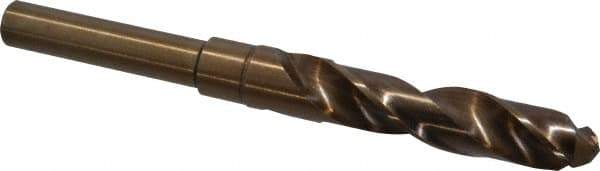 Hertel - 21/32" Drill, 118° Point, Cobalt Silver Deming & Reduced Shank Drill Bit - Oxide/Gold Finish, 6" OAL, Straight Shank, 3" Flute Length, Right Hand Cut, Standard Point, Spiral Flute, Regular Spiral - Americas Industrial Supply