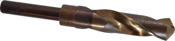 Hertel - 27/32" Drill, 118° Point, Cobalt Silver Deming & Reduced Shank Drill Bit - Oxide/Gold Finish, 6" OAL, Straight Shank, 3" Flute Length, Right Hand Cut, Standard Point, Spiral Flute, Regular Spiral - Americas Industrial Supply