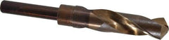 Hertel - 27/32" Drill, 118° Point, Cobalt Silver Deming & Reduced Shank Drill Bit - Oxide/Gold Finish, 6" OAL, Straight Shank, 3" Flute Length, Right Hand Cut, Standard Point, Spiral Flute, Regular Spiral - Americas Industrial Supply