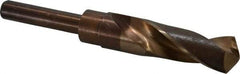 Hertel - 29/32" Drill, 118° Point, Cobalt Silver Deming & Reduced Shank Drill Bit - Oxide/Gold Finish, 6" OAL, Straight Shank, 3" Flute Length, Right Hand Cut, Standard Point, Spiral Flute, Regular Spiral - Americas Industrial Supply