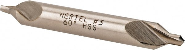 Hertel - #3 Plain Cut 60° Incl Angle High Speed Steel Combo Drill & Countersink - Americas Industrial Supply