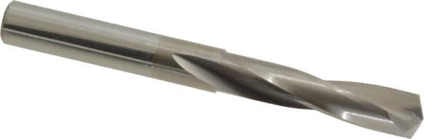 Hertel - 9/32" 135° Spiral Flute Solid Carbide Screw Machine Drill Bit - Bright Finish, Right Hand Cut, 1-1/2" Flute Length, 2-11/16" OAL, Split Point, Straight Shank - Americas Industrial Supply