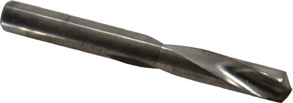 Hertel - 19/64" 135° Spiral Flute Solid Carbide Screw Machine Drill Bit - Bright Finish, Right Hand Cut, 1-9/16" Flute Length, 2-3/4" OAL, Split Point, Straight Shank - Americas Industrial Supply