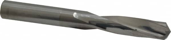 Hertel - 5/16" 135° Spiral Flute Solid Carbide Screw Machine Drill Bit - Bright Finish, Right Hand Cut, 1-5/8" Flute Length, 2-13/16" OAL, Split Point, Straight Shank - Americas Industrial Supply