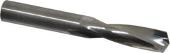 Hertel - 1/2" 135° Spiral Flute Solid Carbide Screw Machine Drill Bit - Bright Finish, Right Hand Cut, 2-1/4" Flute Length, 3-3/4" OAL, Split Point, Straight Shank - Americas Industrial Supply