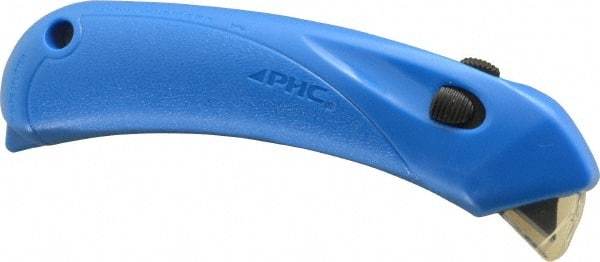 PHC - Springback Safety Cutter - 1/4" Blade, Blue Plastic Handle, 1 Blade Included - Americas Industrial Supply