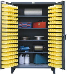 Strong Hold - 4 Shelf 94 Bin Storage Cabinet - Steel, 36" Wide x 24" Deep x 72" High, Dark Gray - Americas Industrial Supply